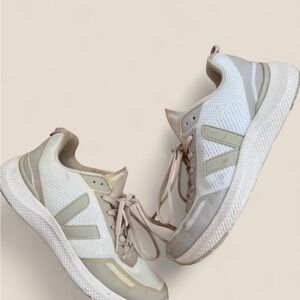 Veja Women's White and Tan Sneakers